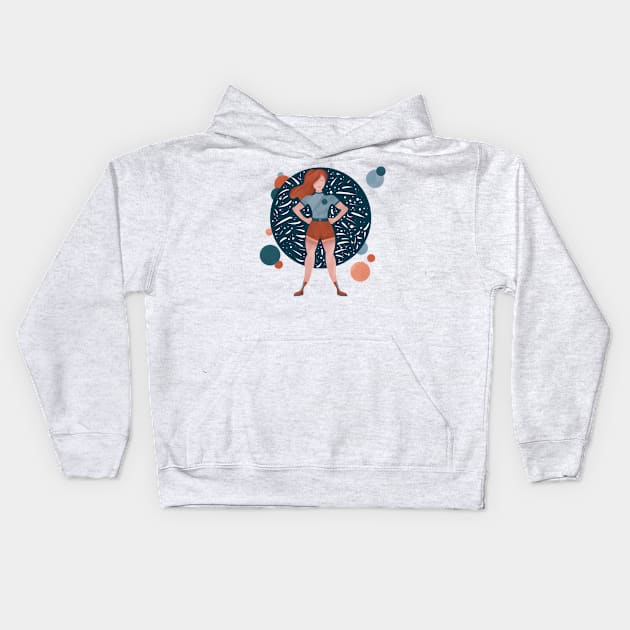 Superwoman Pose Kids Hoodie by KlioStudio